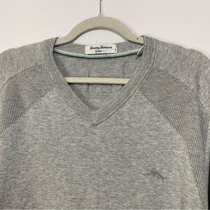 Tommy Bahama Island Zone V-Neck Sweater Mens XXL Gray Long Sleeve